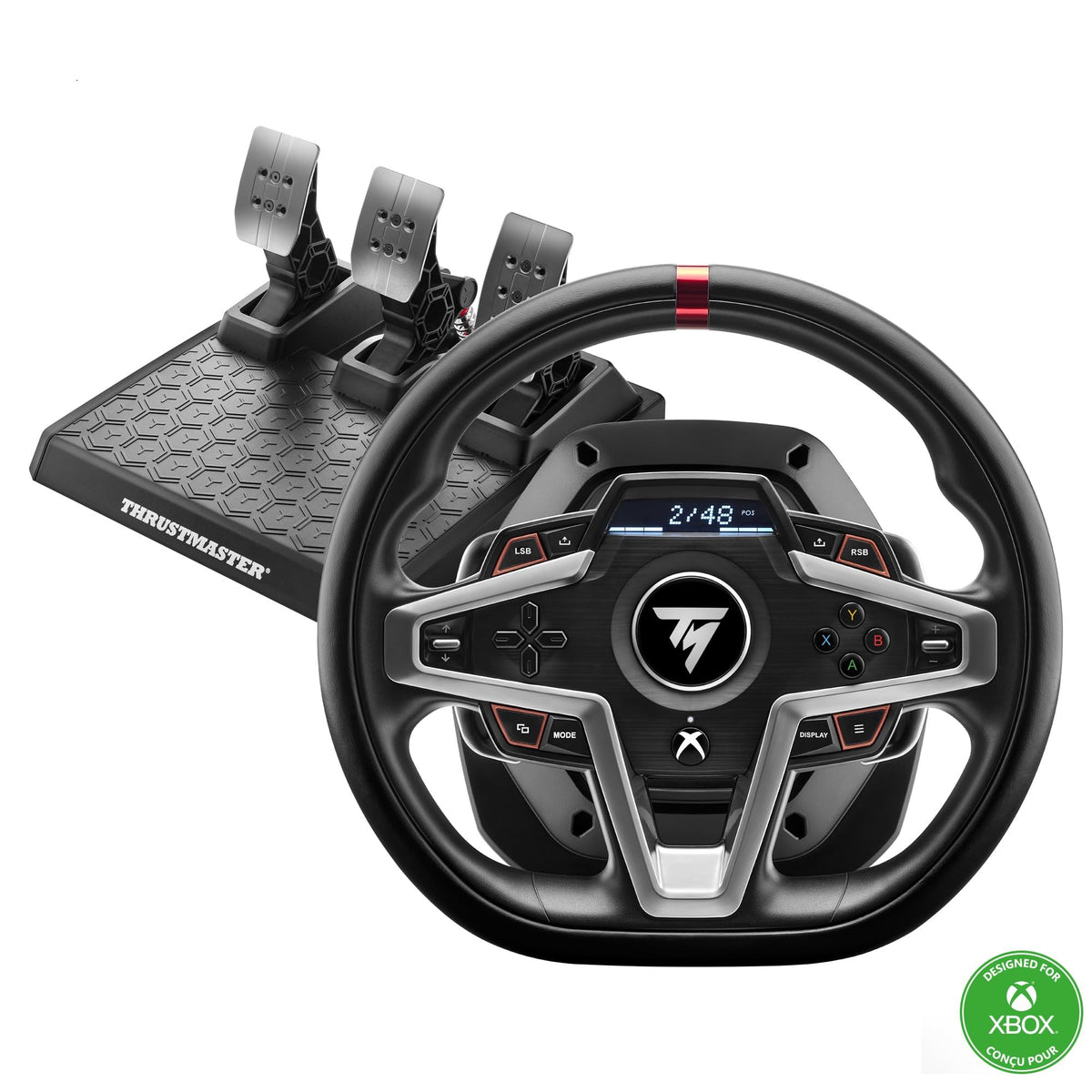 THRUSTMASTER T248X  Racing Wheel and Magnetic Pedals  HYBRID DRIVE  Magnetic Paddle Shifters  Dynamic Force Feedback  Screen with Racing Information (Compatible with XBOX Series X/S  One  PC)