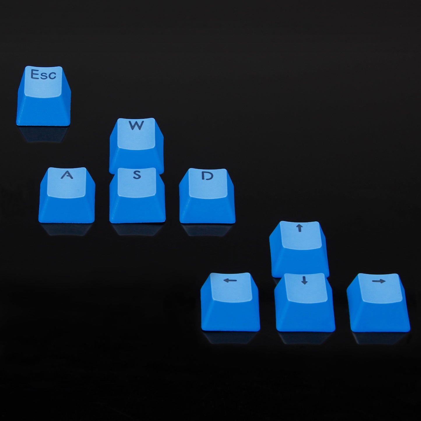 ENHANCE PBT Keycaps Set - Doubleshot Blue Key Caps for Gaming Keyboard - Compatible with Mechanical Switches - Includes Keycap Puller & Brush