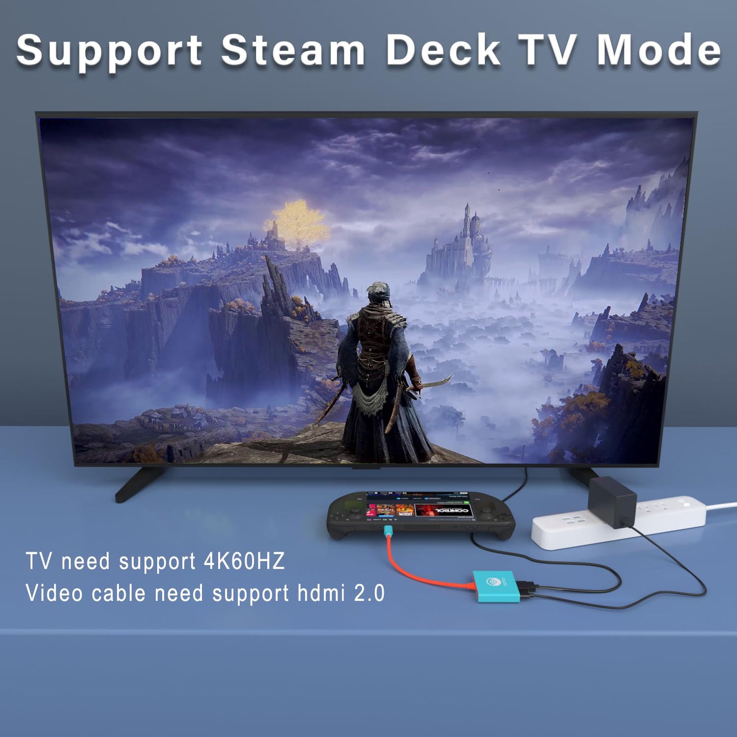 NALENSY Switch Docking Station for Nintendo Switch/OLED/Steam Deck - Portable 4K/60Hz TV Dock Adapter, Blue