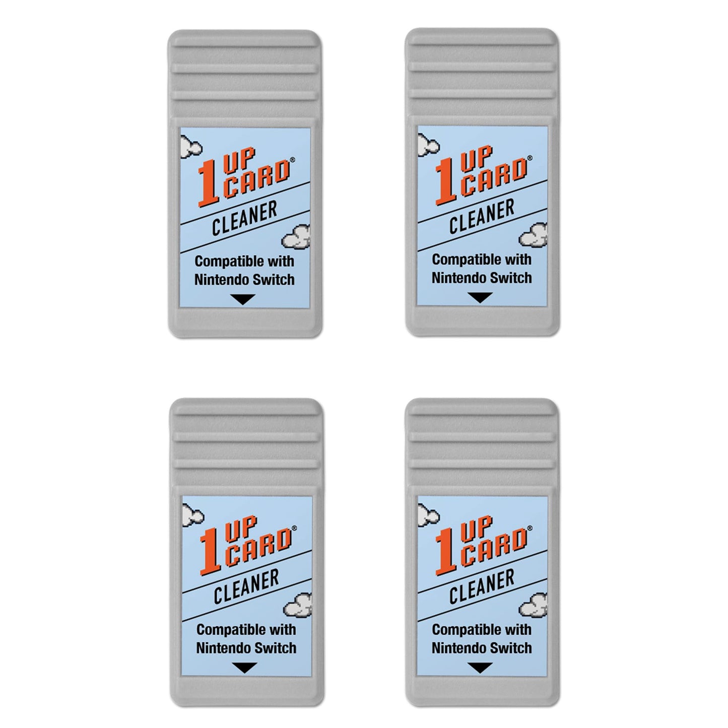 1UPcard Video Game Console Cleaner - 4 Pack for Nintendo Switch, Grey, Model CCSW