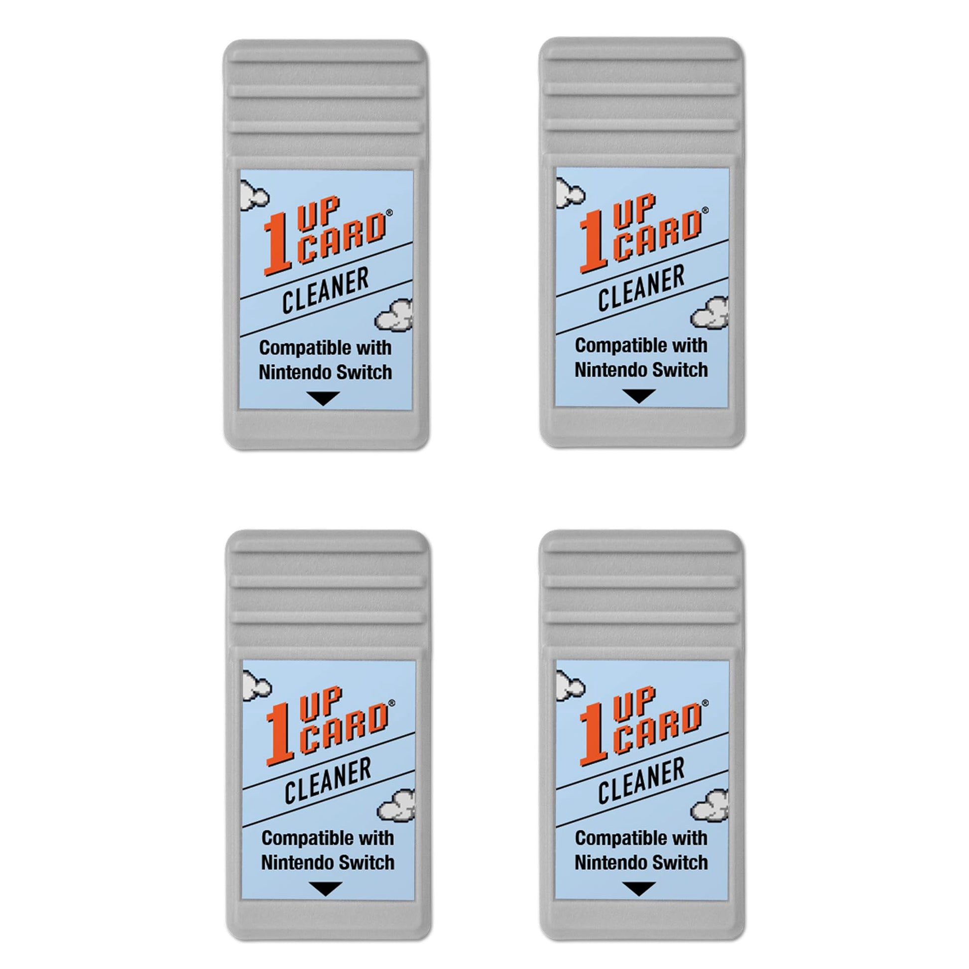 1UPcard Video Game Console Cleaner - 4 Pack for Nintendo Switch, Grey, Model CCSW