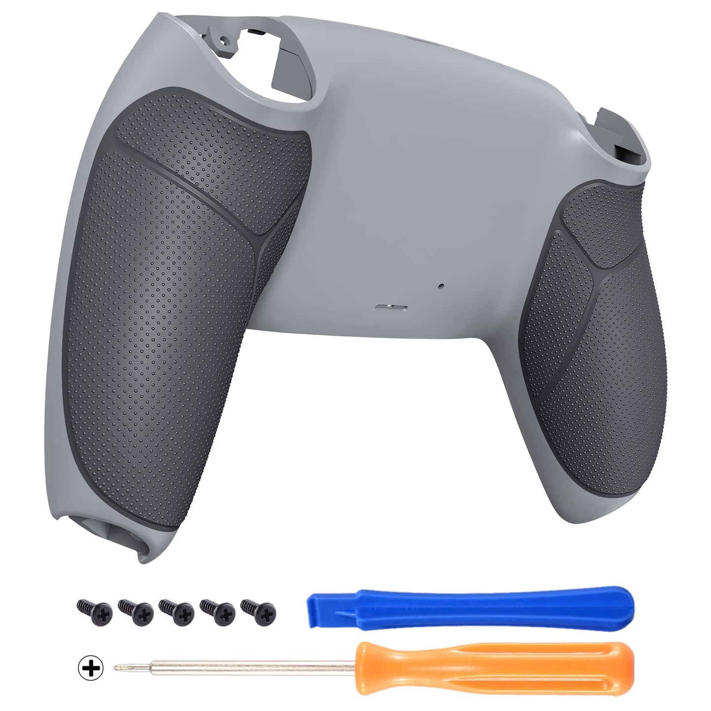 eXtremeRate New Hope Gray & Classic Gray Performance Rubberized Grip Custom Back Plate Bottom Shell Compatible with ps5 Controll