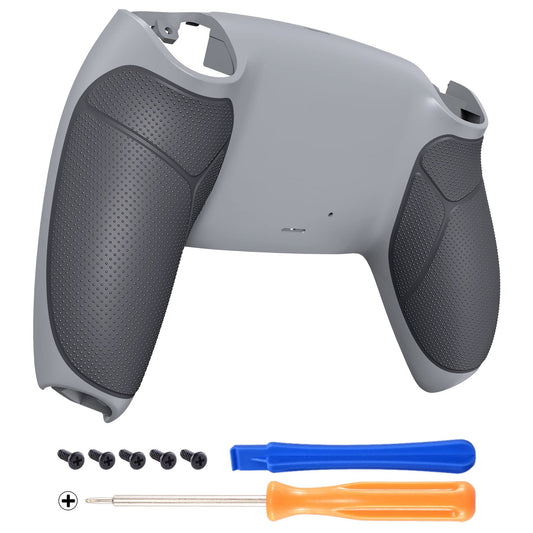 eXtremeRate New Hope Gray & Classic Gray Performance Rubberized Grip Custom Back Plate Bottom Shell Compatible with ps5 Controll