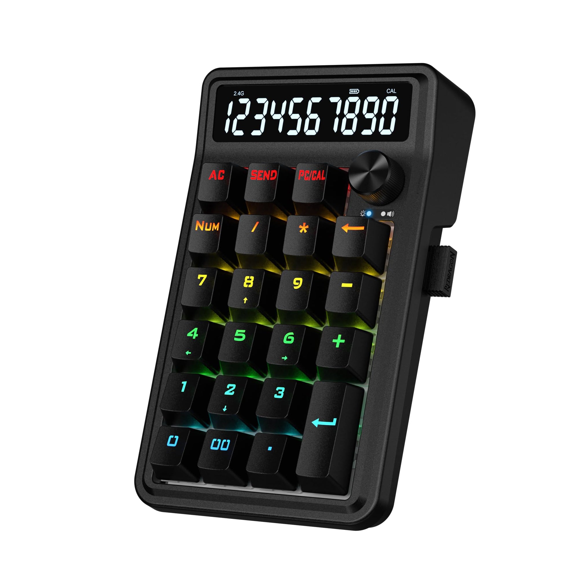 Redragon K733 PRO Wireless Gasket RGB Number Pad  22 Keys Mechanical Numpad w/PC & Calculate Modes  10 Digits Calculator Display  Knob Control  5-Layer Noise Dampening  Creamy Custom Linear Switch