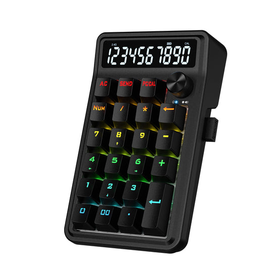 Redragon K733 PRO Wireless Gasket RGB Number Pad  22 Keys Mechanical Numpad w/PC & Calculate Modes  10 Digits Calculator Display  Knob Control  5-Layer Noise Dampening  Creamy Custom Linear Switch