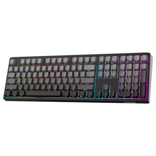 EPOMAKER TH108 Full Size Mechanical Keyboard  Wireless Gaming Keyboard with 8000mAh Battery  Creamy Gasket  108 Keys  Hot Swap  Custom Driver  RGB Backlight (Black  Sea Salt Silent)