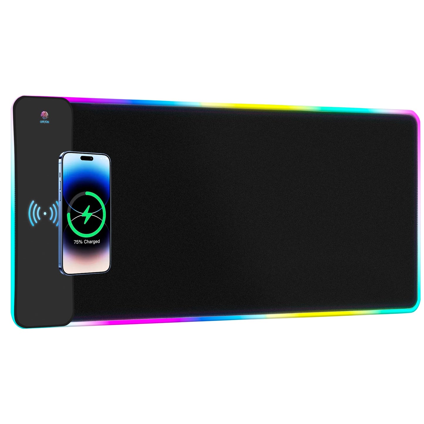 RGB Wireless Charging Gaming Mouse Pad  15W Fast Charging  15 LED Light Modes  Extra Large 800x300mm  Non-Slip Rubber Base  Compatible with PC  MacBook  Laptop  Desk - Ideal for Gaming & Work