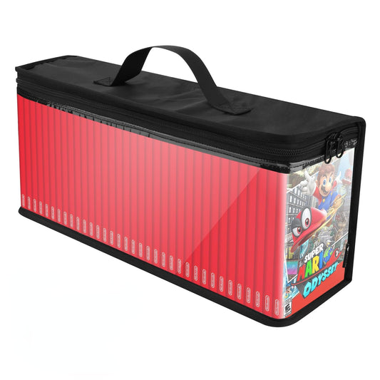 CaSZLUTION Game Disc Storage Bag Compatible with Nintendo Switch 2 Games  Portable Carrying Case Holds up to 35 Switch Games  TPU Clear Organizer Case for Switch Game Collectors - Black