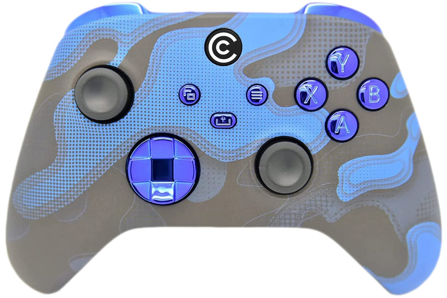 Custom Controllerzz Wireless Controller for Xbox Series X/S & PC - Blue Camo with Blue Chrome Inserts