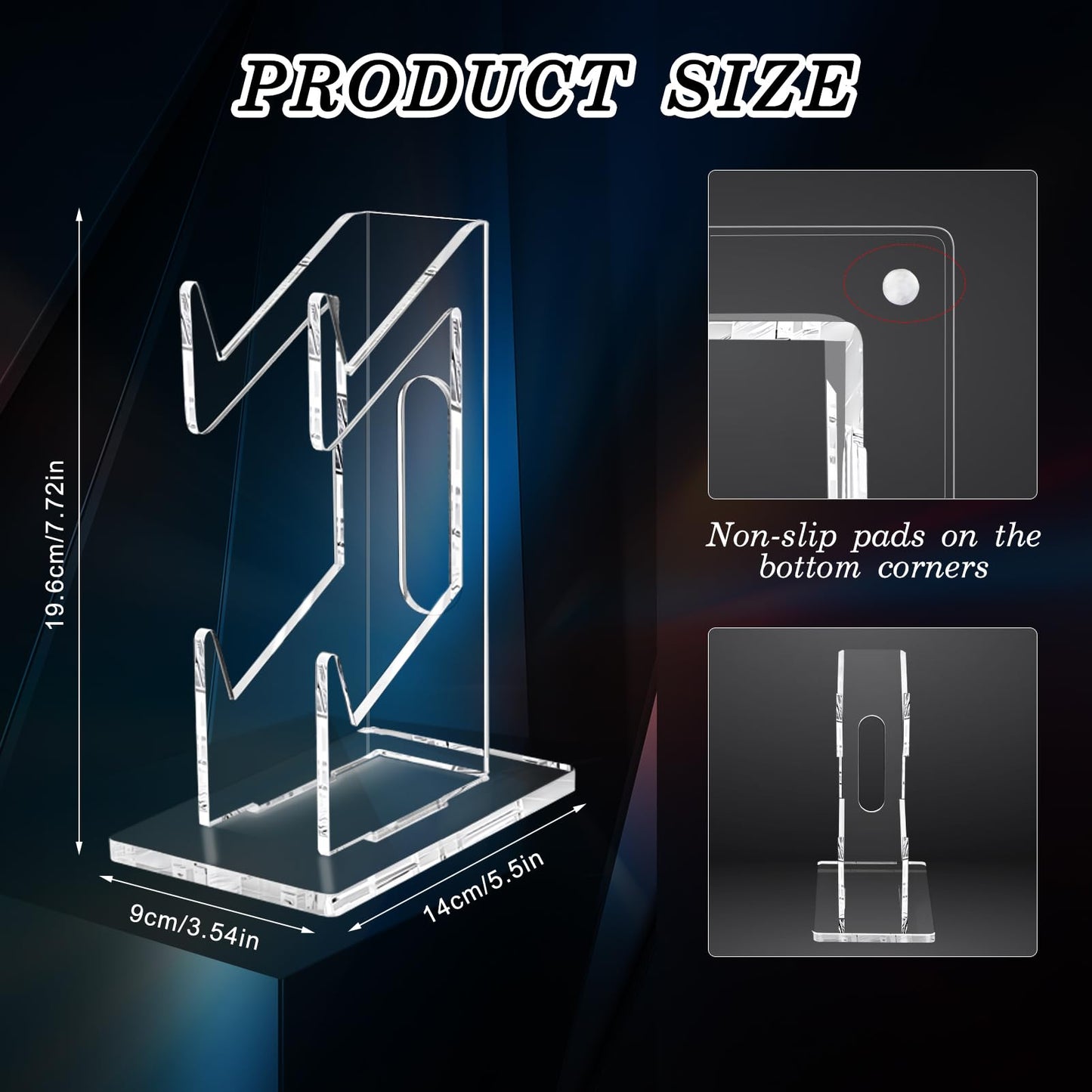 FYY Game Controller Holder - 2-Tier Acrylic Stand for Nintendo Switch, Xbox, PS5, PS4 - Clear Display, Model 1897