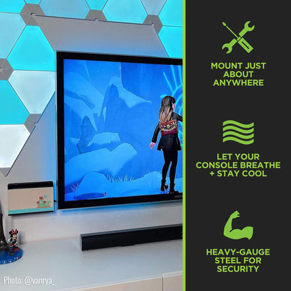 HIDEit Switch Mount - Wall Mount for Nintendo Switch & 2 Controllers - USA Made, Bundle: Mount + (2) Uni-C