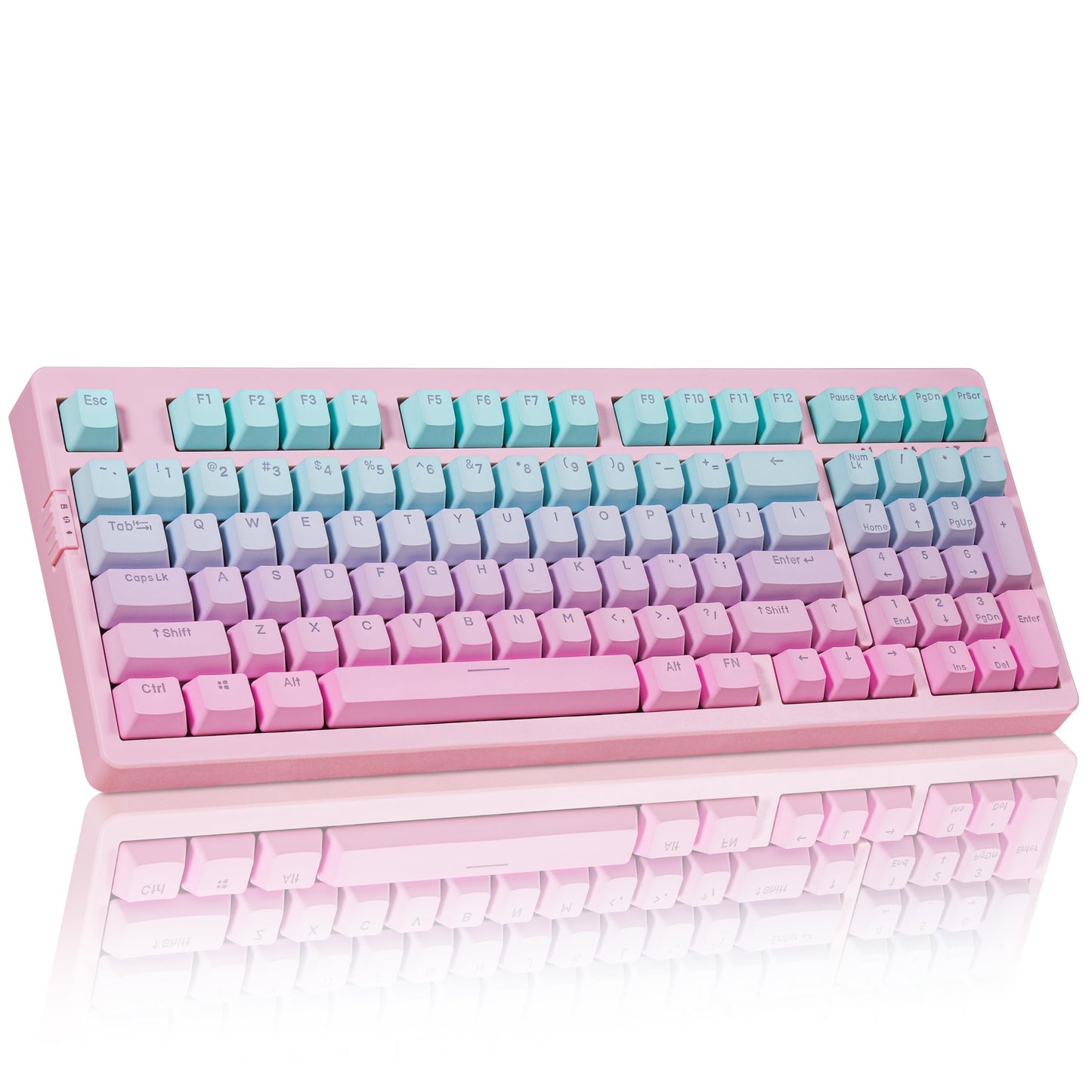 ZORNHER ZH980 Mechanical Keyboard 95% Pink & Blue Creamy Keyboard with Number Pad Gaming Keyboard Full Size Shine Through PBT Keycaps Creamy Sounding Linear Switches