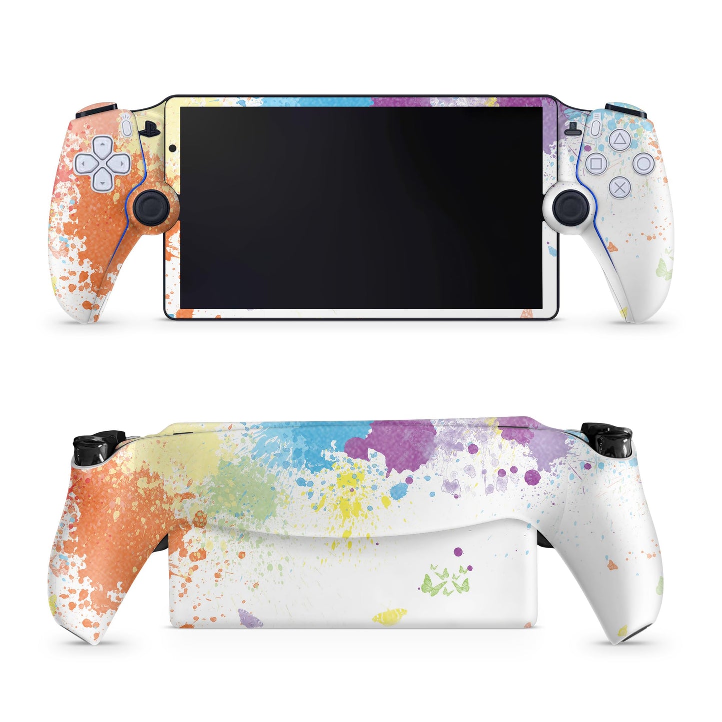 Glossy Glitter Gaming Skin Compatible with PS5 Portal Remote Player - Splash of Color - fine 3M Vinyl Protective Wrap Decal Cover - Easy to Apply | Crafted in The USA by MightySkins