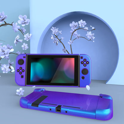 eXtremeRate PlayVital Hard Shell Back Cover for Nintendo Switch - Dockable, Chameleon Purple Blue, Model NTP303, Plastic Protector