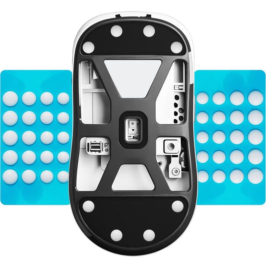 ESPTIGER ICE V2 DIY Universal Mouse Skates  40-Piece PTFE Dots  4 Sizes  White | Smooth Glide Feet with Curved Edges and 3M Adhesive for Custom Upgrades