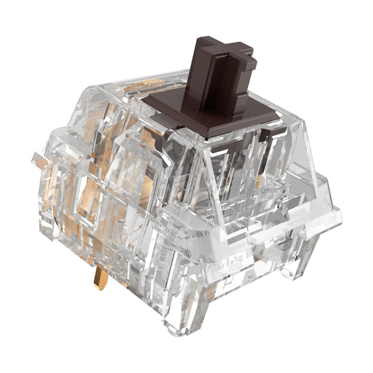 Fejwlvs ZhouWang Crystal Brown Switch 3 Pin 50gf Pre-Lubricated Dustproof Tactile Switch Suitable for RGB Mechanical Gaming Keyboards?MX Mechanical Keyboard(36PCS)