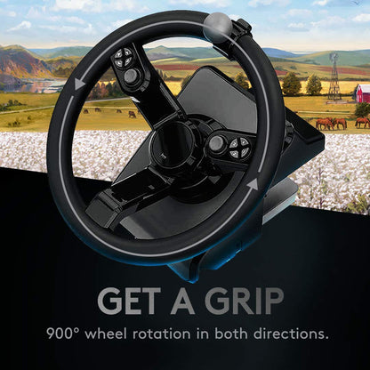 Logitech G Farm Simulator 2nd Gen Steering Wheel Bundle, PC Controller with Pedals, Black