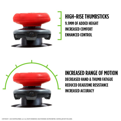 KontrolFreek FPS Freek Inferno Kit for Xbox One & Series X | Red Performance Thumbsticks & Grips | Model PK-2040-XBX