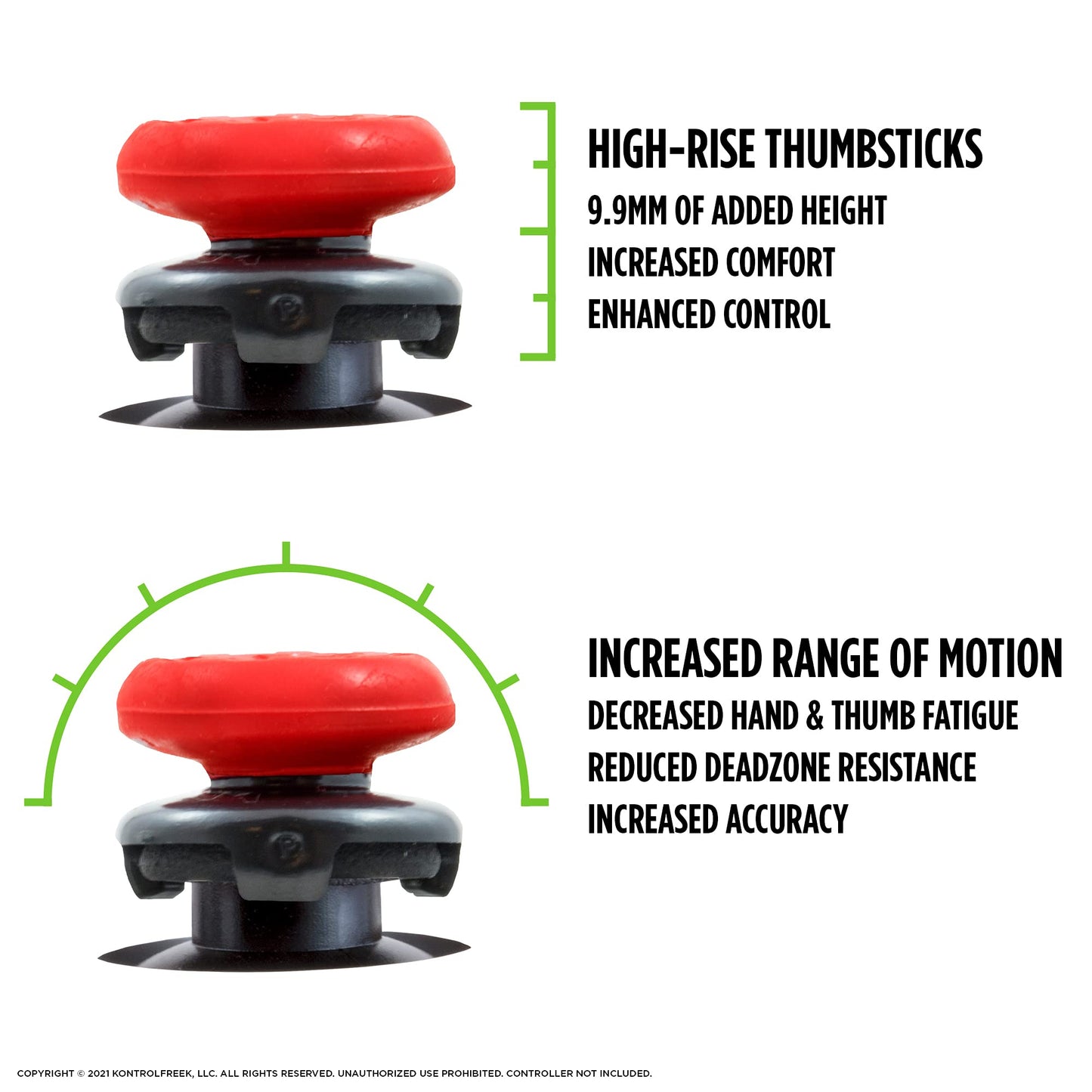 KontrolFreek FPS Freek Inferno Performance Kit for PS5 - Red Thumbsticks & Grips, Model PK-2040-PS5, Enhanced Gaming Performance