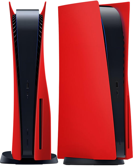 Joso Faceplate for PS5 Disc Edition  Anti-Scratch Dustproof Case Replacement  Cover Skin Fit for PS5 Console (CD-ROM)  Plates for PS5 Accessories  Easy Installation - Red