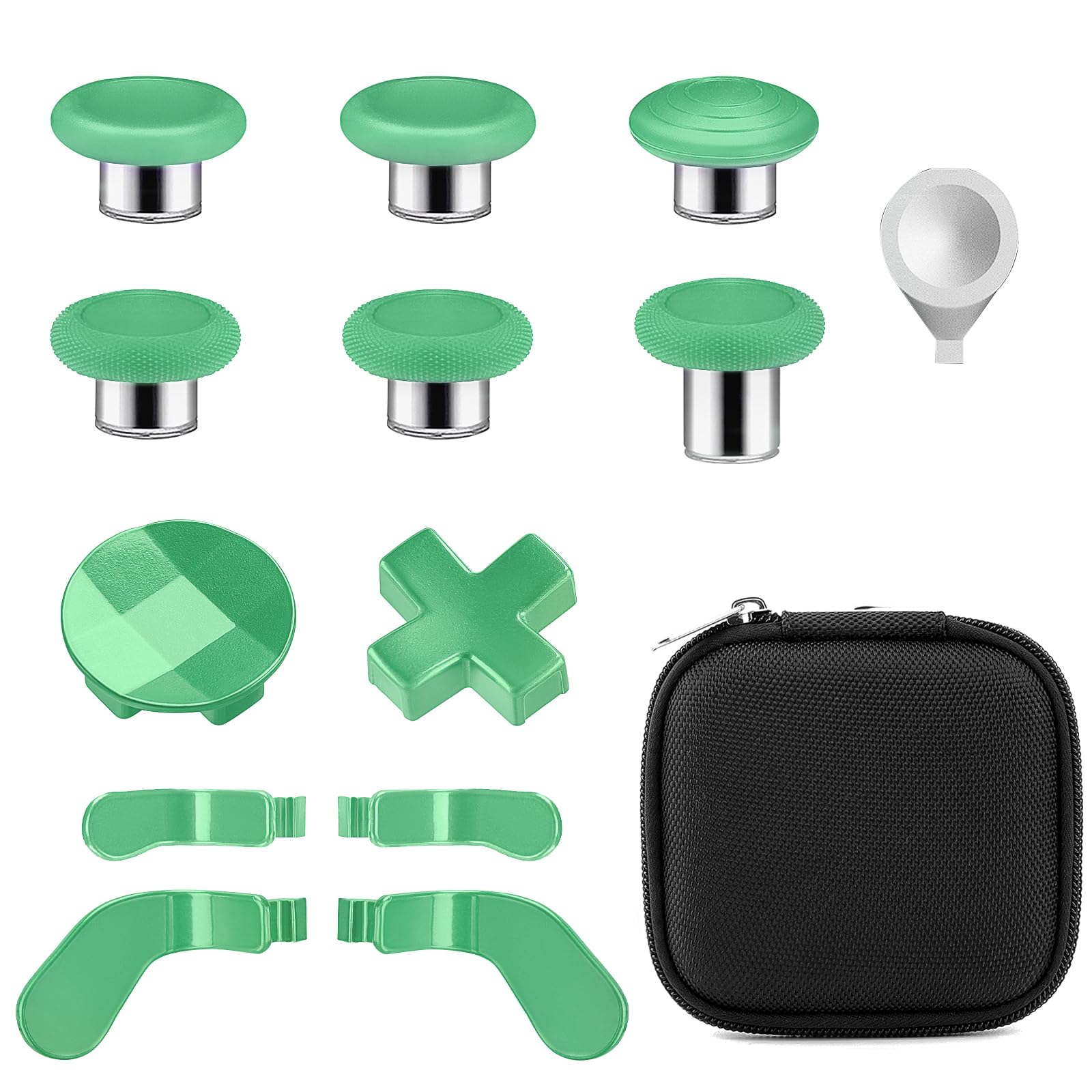 Accessories for Xbox One Elite Series 2 Controller(Model 1797)  Metal Thumbsticks Paddles Joysticks Replacement Parts Kits Compatible with Xbox Elite Wireless Controller Series 2 Core(Green)