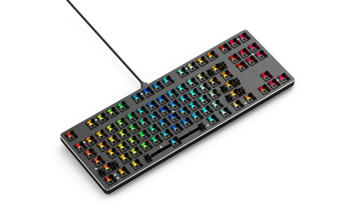 Glorious GMMK TKL Gaming Keyboard - 85% Barebone Kit, RGB Hot Swappable, USB C, Black Metal Top Plate
