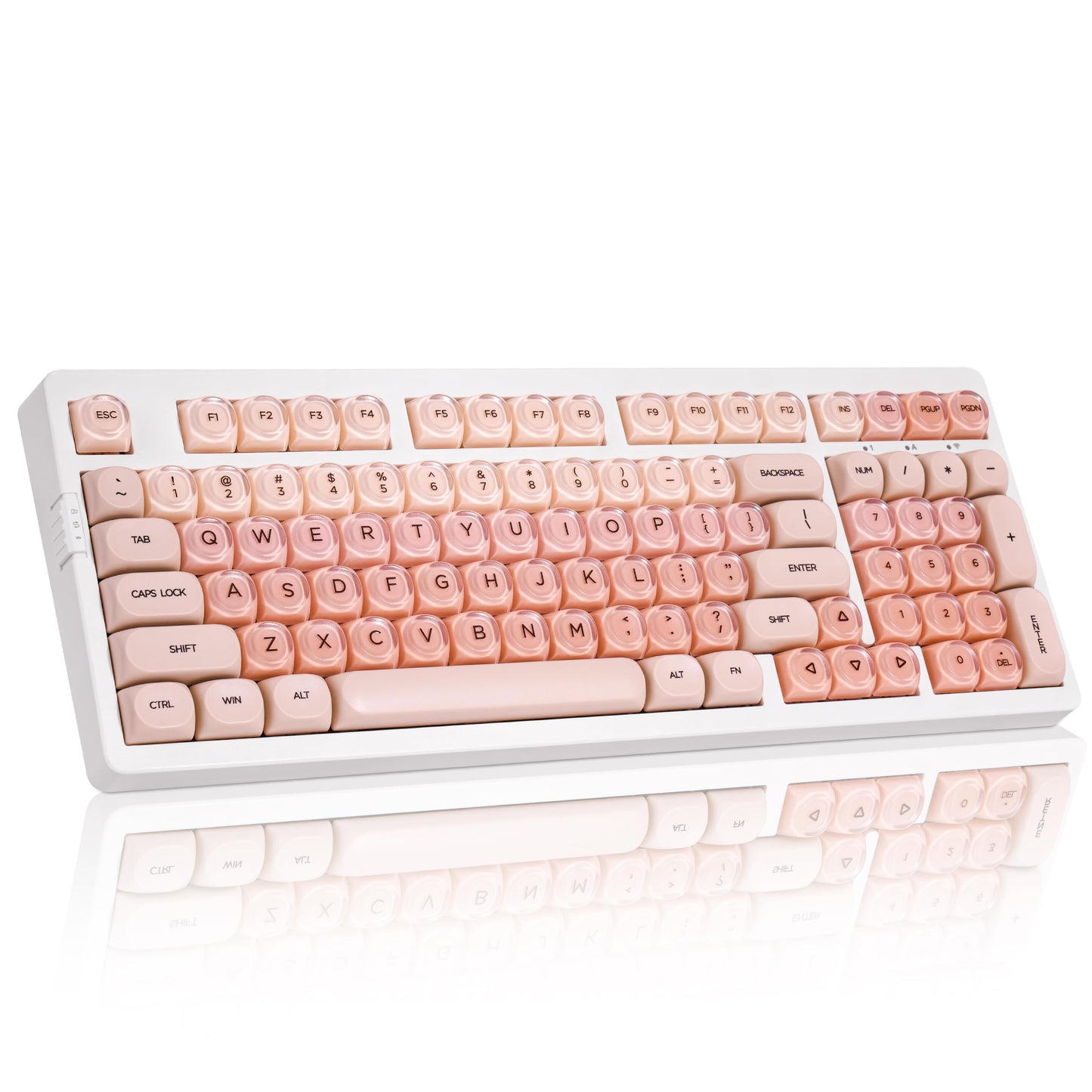 ZORNHER ZH980 Foundation Mechanical Keyboard 95% Pink Creamy Keyboard with Number Pad  Full Size Girly Gaming Keyboard Cute Jelly MOA Round Profile Keycaps Creamy Sounding Linear Switches