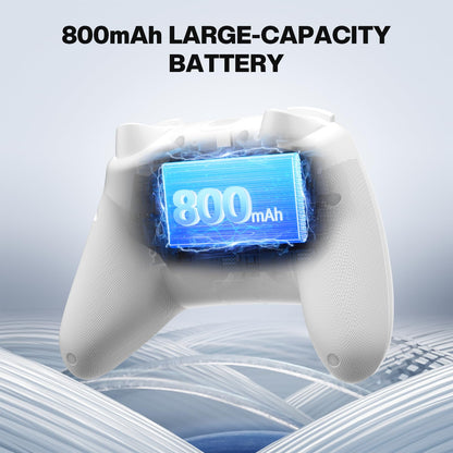 ECHTPower Wireless Gaming Controller - Hall Effect Joystick, 2.4G & Wired, 1000Hz Polling Rate, 800mAh Battery, Off-White, Model ES01