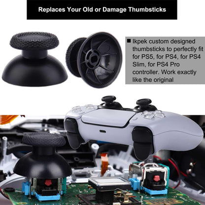 Ikpek Joystick Replacement for PS5 Controller - 4 Pack Thumb Sticks with Repair Screwdriver Kit - Turquoise