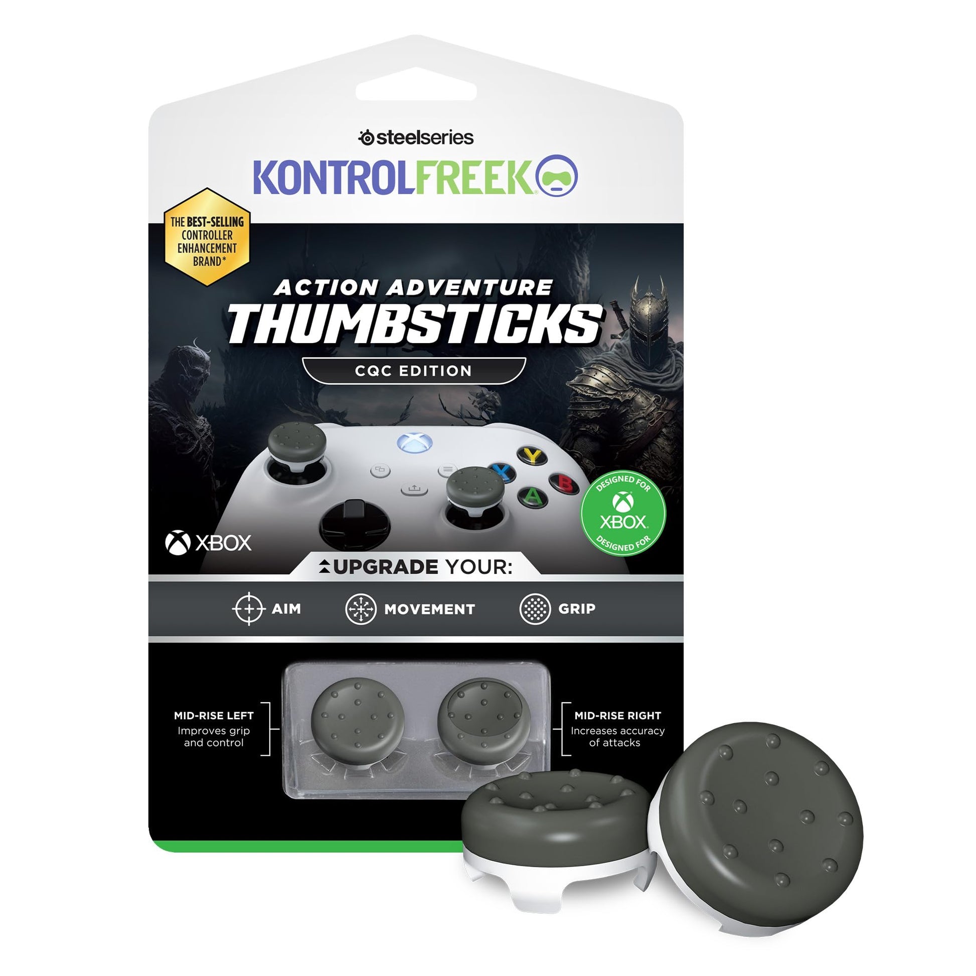 KontrolFreek CQC Classic for Xbox One and Xbox Series X Controller | Performance Thumbsticks | 2 Mid-Rise Concave | Black