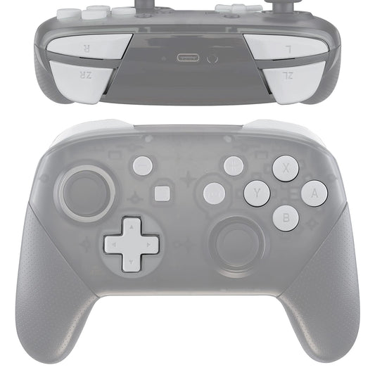 eXtremeRate White Repair ABXY D-pad ZR ZL L R Keys for Nintendo Switch Pro Controller  DIY Replacement Full Set Buttons with Tools for Nintendo Switch Pro - Controller NOT Included