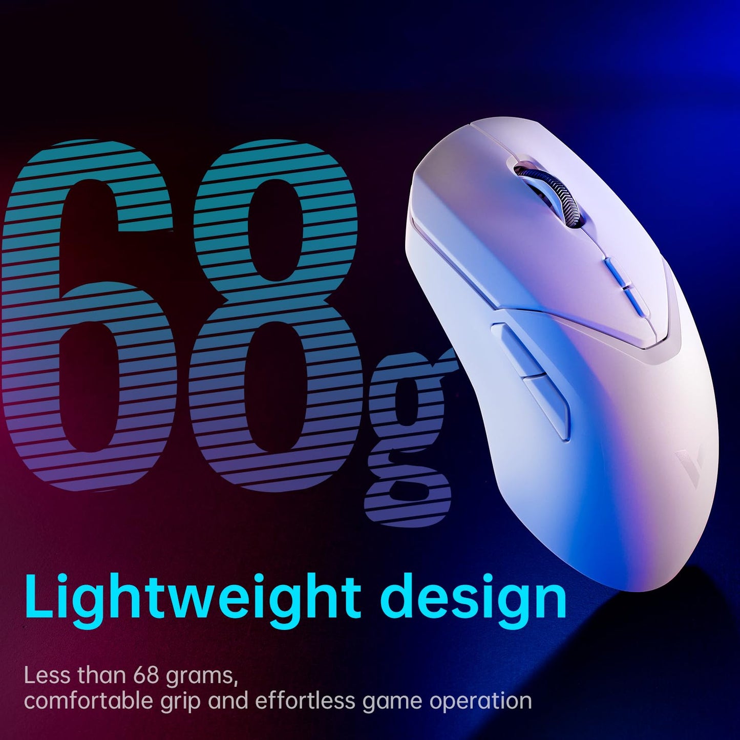 Rapoo VT9Pro Wireless Gaming Mouse - 26000 DPI, 1ms Response, 10 Programmable Buttons, Lightweight, White