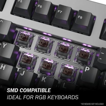 GATERON KS-9 RGB Mechanical Key Switches - Clear Top, 65 Pcs, Brown, MX Type