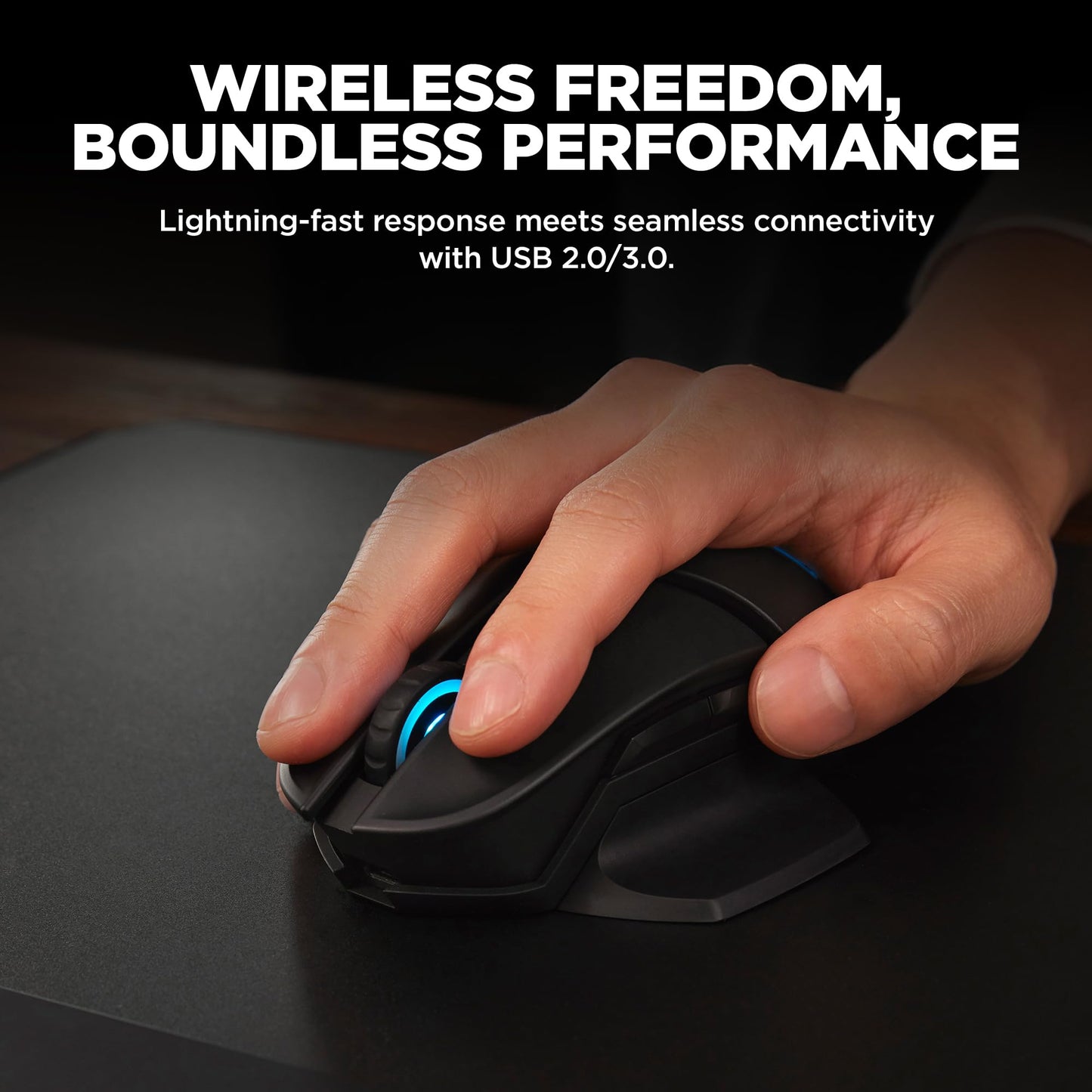 HP Omen Photon Wireless Gaming Mouse - Qi Charging, Programmable Buttons, RGB Lighting, E-Sport DPI, Black, Model 6CL96AA#ABL