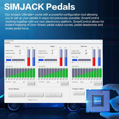 SimJack UT Pedals - Sim Racing Pedals with 200KG Load Cell Brake & Hydraulic System for PC (Model: UT-P3-H3-DB)