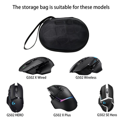 co2CREA Hard Case for Logitech G502 X Plus & G502 Hero - Black Gaming Mouse Protection