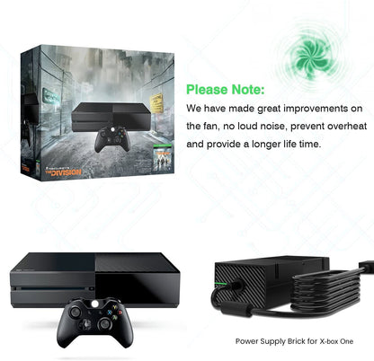 YCCSKY Xbox One Power Supply Brick AC Adapter Charger, Quiet Version, 100-240V, Black, Model YCC-XB043B
