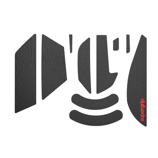 Pulsar Gaming Gears SUPERGRIP Griptape Set for Razer Basilisk v3 Pro - Anti-Slip, Sweat Absorbing, Ultra-Thin, Black with Silver Accents