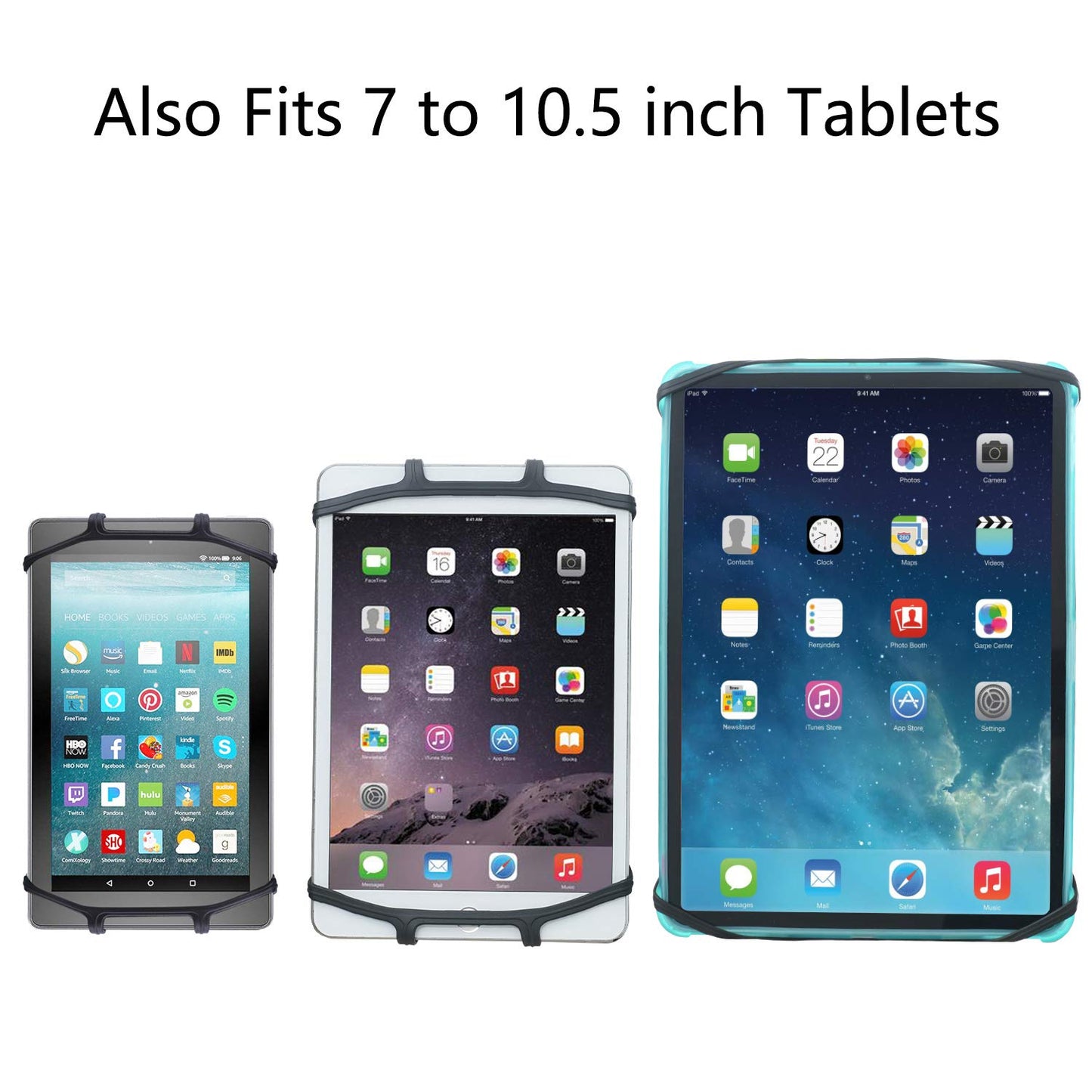 TFY Car Headrest Mount Holder for Nintendo Switch & Tablets, Silicone, Black