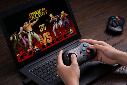 8Bitdo NEOGEO Wireless Controller - Classic Click-Style Joystick, Black, Model 6922621504108, Officially Licensed by SNK (Mai Shiranui Edition)