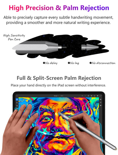 SENKUTA Pencil for iPad 9th/10th Gen - Fast Charge, Compatible with iPad Pro 11"/12.9", Air 3/4/5, Mini