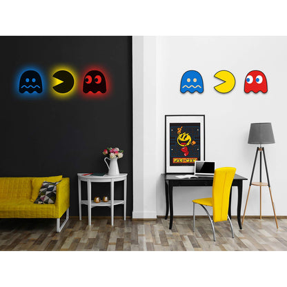 ARCADE1UP Pac-Man Light - Blue Scared Ghost Silhouette, 1.5" x 8" x 8"