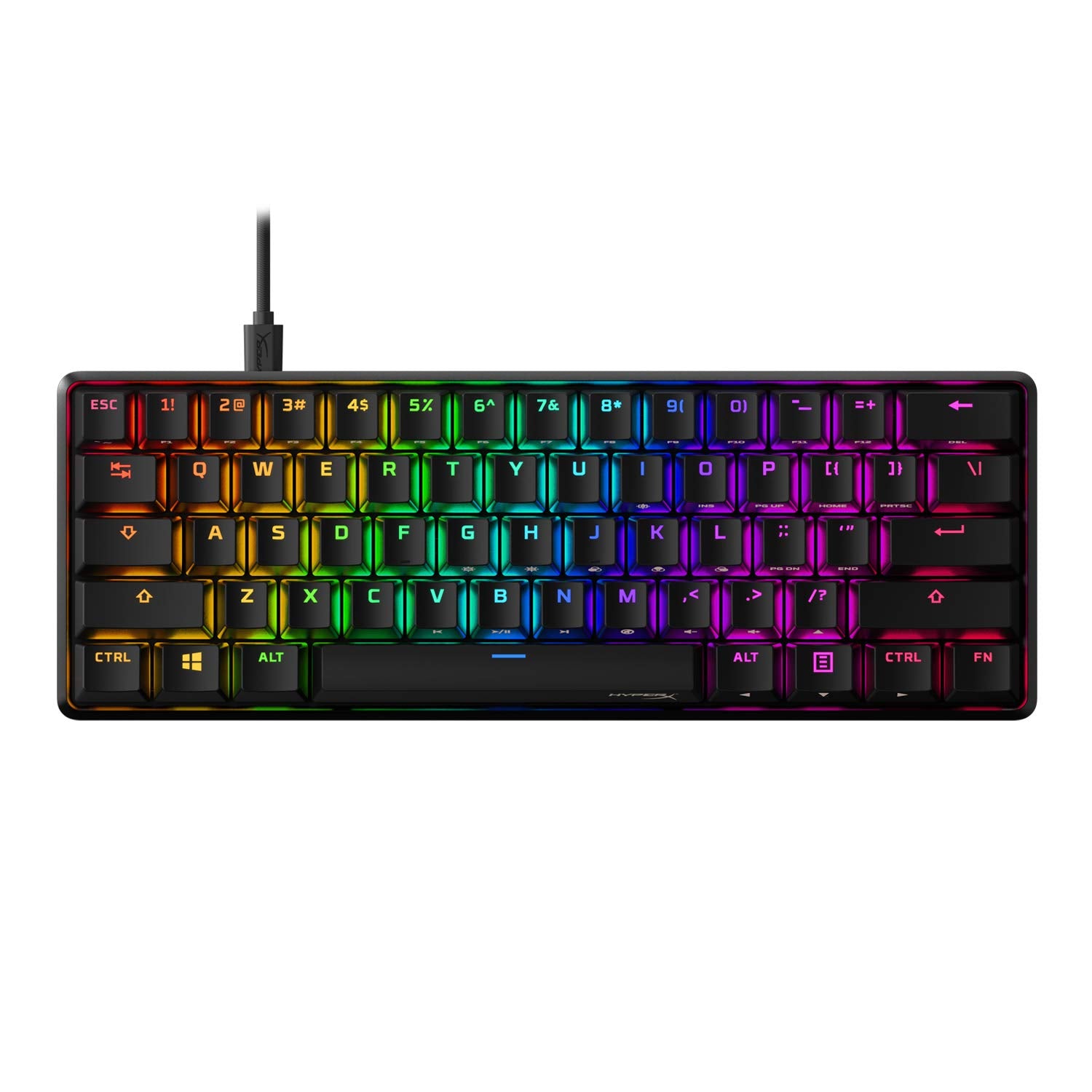 Hypeformula Alloy Origins 60 - Mechanical Gaming Keyboard  Ultra Compact 60% Form Factor  Double Shot PBT Keycaps  RGB LED Backlit  NGENUITY Software Compatible - Linear Hypeformula Red Switch Black