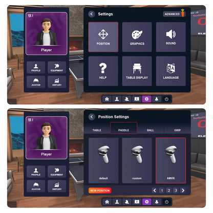 AMVR Table Tennis Paddle Grip Handle for Oculus Quest 2 - Blue & Red, Perfect for Eleven Table Tennis VR Game