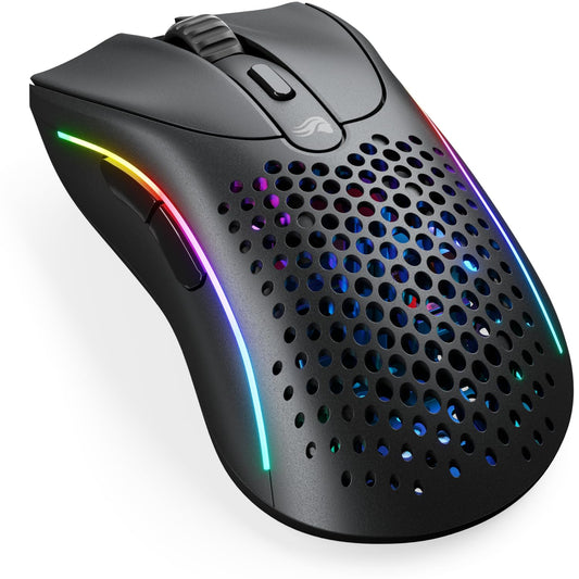 Glorious Gaming - Model D 2 Wireless Ergonomic Mouse  Superlight 66g  up to 210 hr Battery Life  26K Optical Sensor  6 Programmable Buttons  80 Million Clicks  FPS  MMO  MOBA  adventure theme Royale (Black)