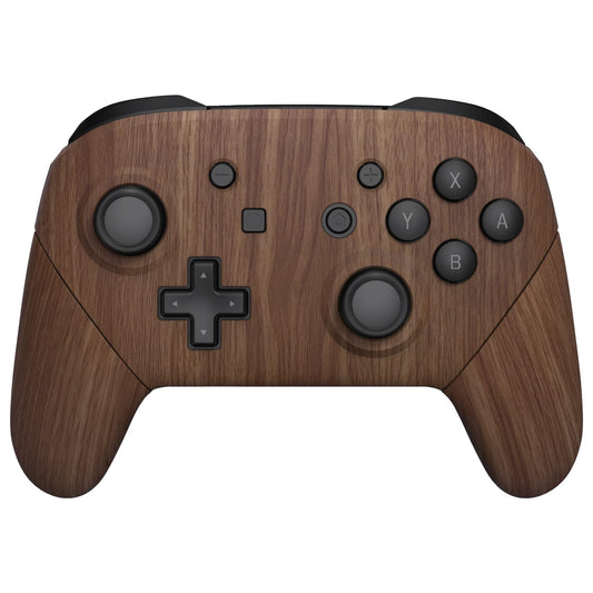 eXtremeRate Wood Grain Faceplate Backplate Handles for Nintendo Switch Pro Controller  Soft Touch Grip Replacement Housing Shell Cover Buttons for Nintendo Switch Pro - Controller NOT Included