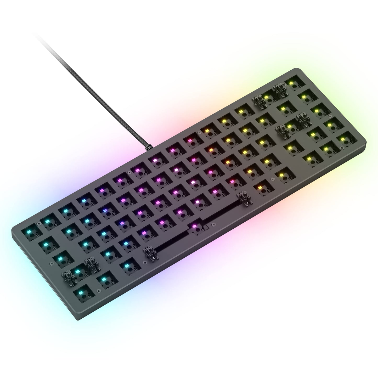 Glorious Gaming GMMK 2 Compact 65% Barebones (Frame Only) - Mechanical Gaming Keyboard Frame  Compact TKL Size (65%)  Aluminium  Customisable  Per Key RGB  American QWERTY Layout - Black