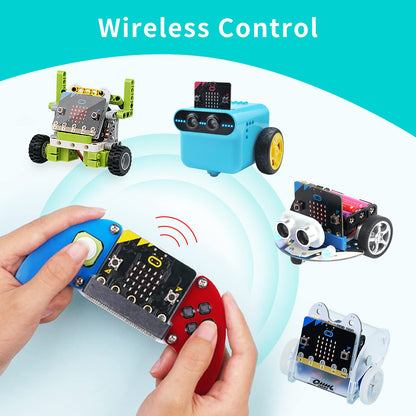 EF ELECFREAKS micro:bit Joystick Wireless Controller - DIY Graphical Programming, Blue/Red, Model: microbit joystick:bit kit