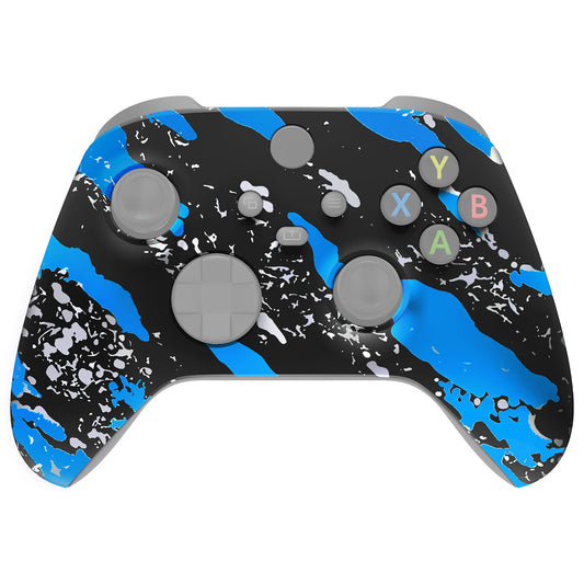 eXtremeRate Xbox Series X & S Controller Shell - Blue Coating Splash - FX3S206 - Durable ABS Front Housing Cover