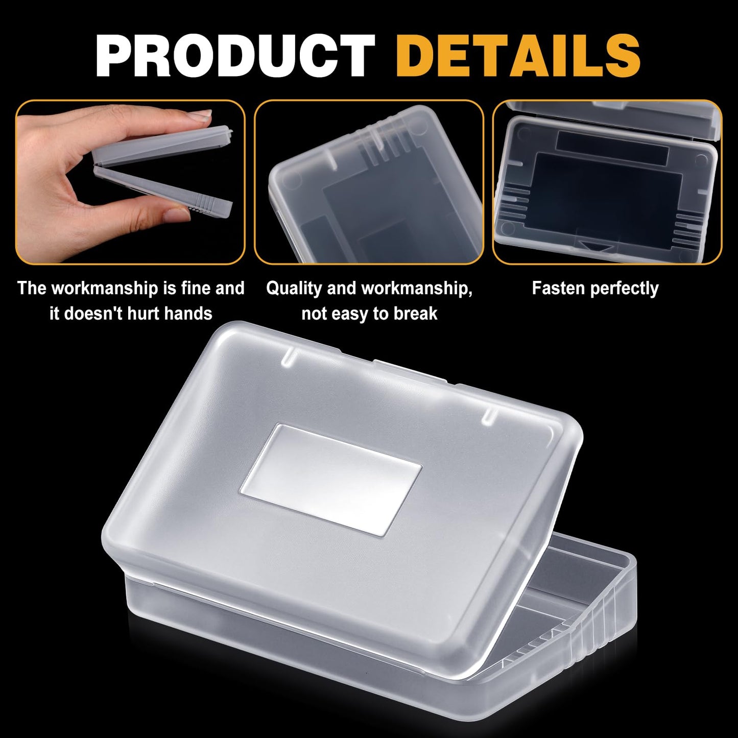 Reallnaive 16 Pcs Transparent Game Case Box for GBA DS 3DS DSI - Anti Dust, Big Storage, 2.56 x 1.57 Inch - Ideal for